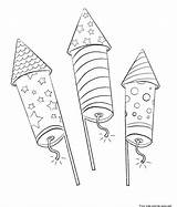 Coloring Pages Fireworks Printable Kids sketch template