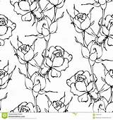 Bloemen Trekken Patroon Naadloos Witte sketch template