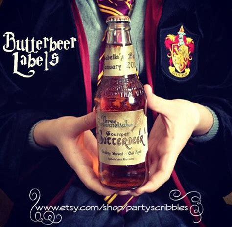 butterbeer label personalized party favors digital file harry