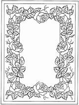 Coloring Pages Adult Rose Paper Embroidery Border Frame Colouring Frames Parchment Parchemin Book Cards Borders Books Coloriage Patterns Flowers Sheets sketch template