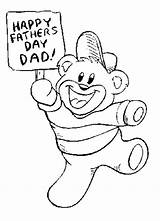 Fathers Coloring Pages Happy Cards Dad Father Printable Kids Color Bear Colouring Cartoon Christian Print Quotes Daddy Sheets Children Birthday sketch template