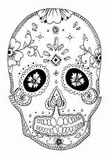 Coloriage Skull Colorier Adults Coloriages Erwachsene Malbuch Dessin Justcolor Morts Folklorico Crâne Décoré Adultes sketch template