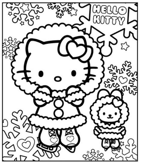 kitty christmas color pages clip art library