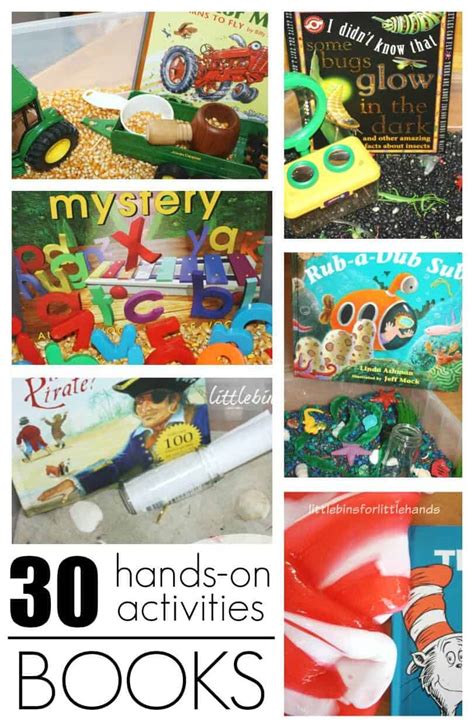 book activities  preschoolers  bins   hands