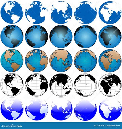 global earth map set  royalty  stock images image