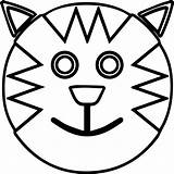 Face Cat Coloring Pages Getcolorings Color sketch template