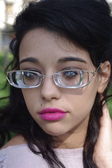 Black Haired Girl Wearing Strong Glasses A Photo On