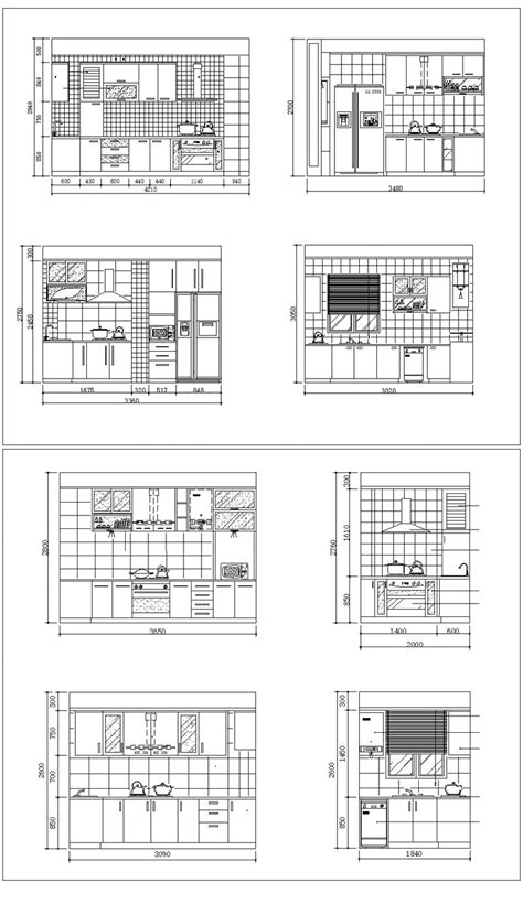 Various Kitchen Cabinet Autocad Blocks And Elevation V 1】all Kinds Of