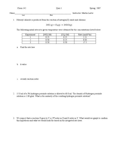 rate laws quiz worksheet   higher ed lesson planet
