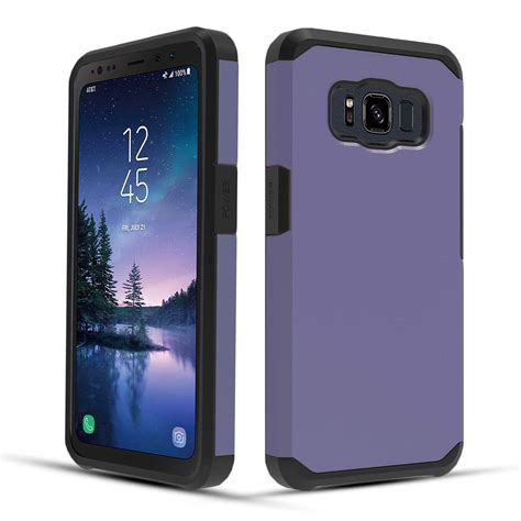 galaxy  active case slim fit dual layer shockproof case  samsung galaxy  active purple