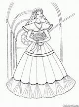 Long Coloring Dress Brides Veil Pages Girls sketch template