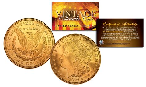 pure aubu morgan silver dollar full  gold plated  coin  capsule walmartcom