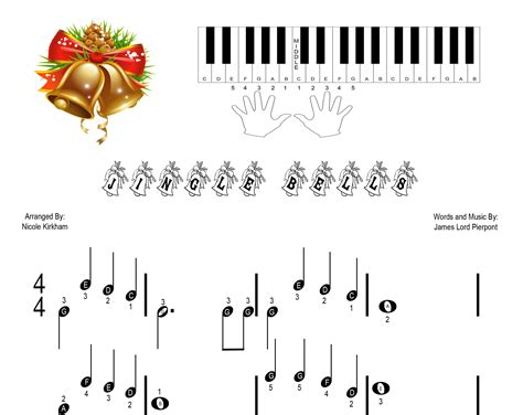 jingle bells beginner piano sheet  etsy