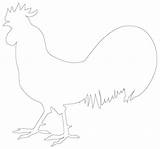 Outlines Rooster sketch template