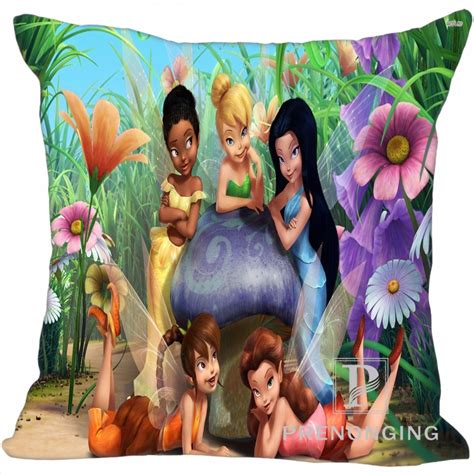 custom decorative pillowcase tinkerbell fairies square zippered pillow