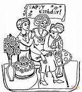 Birthday Grandma Happy Printable Coloring Pages Cards Color Clipart Card Template Super Popular Supercoloring sketch template