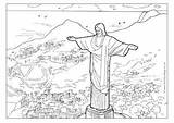 Brazil Coloring Christ Colouring Redeemer Pages Activityvillage Rio Kids Sheets Janeiro Postcards Colour Draw Rainforest Books America South Adult Features sketch template