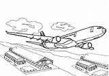 Coloring Pages Airport Jumbo Colouring Jet Aeroplane Aircraft Carrier Plane Print Planes Getcolorings Color Printable Four Engines sketch template