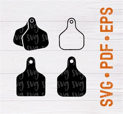 svg  eps files ear tag svg eartag svg cattle ear tag svg