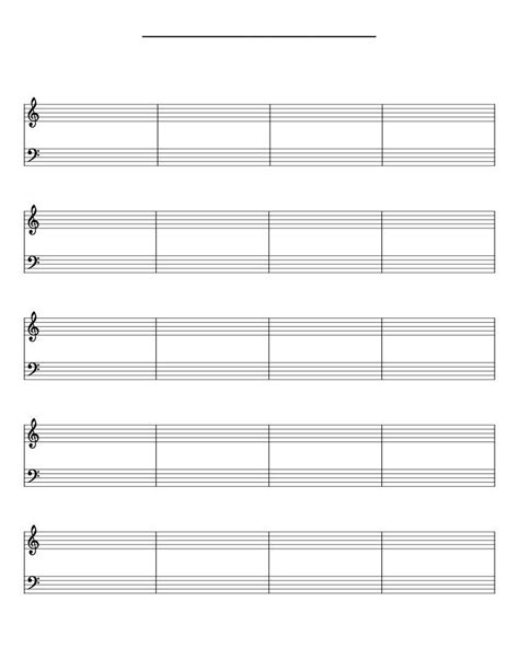 piano  sheets grand staff blank  measures templates
