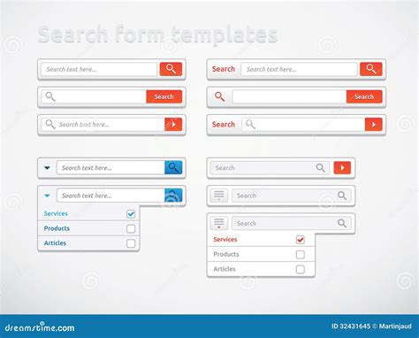 search form templates  designs royalty  stock photo image