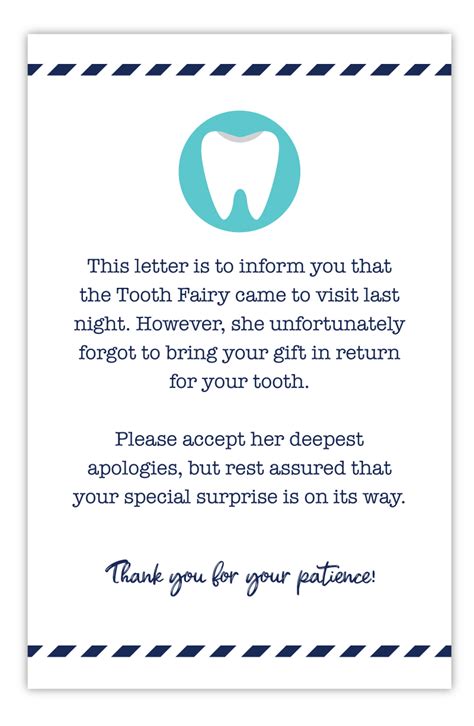 tooth fairy letter template boy  acetocreator