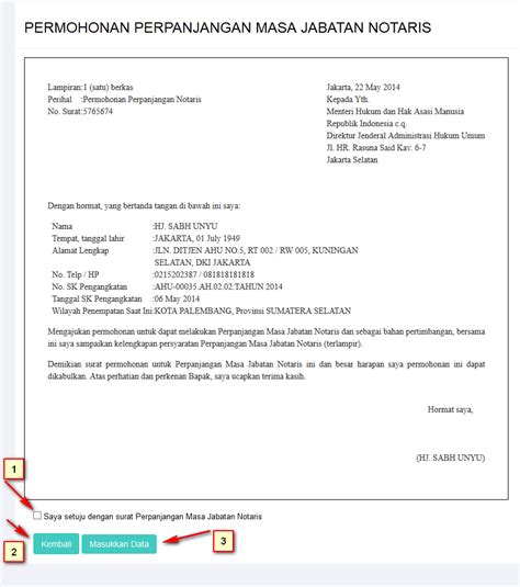 Contoh Surat Pengajuan Ho