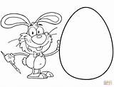 Easter Coloring Egg Rabbit Happy Pages Huge Car sketch template