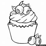 Muffin Coloring Blueberry Pages sketch template