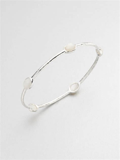 Ippolita Rock Candy Mother 0f Pearl And Sterling Silver Five Stone Bangle