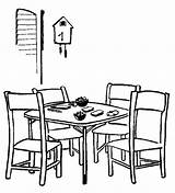 Dining Room Coloring Drawing Pages Simple Sheet Line Colouring Children Kids Sheets Cozy Inspired Wood Choose Board Coloringpagesfortoddlers sketch template