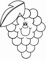 Coloring Pages Grape Fruit Easily Print sketch template