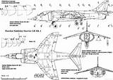 Harrier Hawker Blueprints Aircraft Gr1 Aerofred sketch template