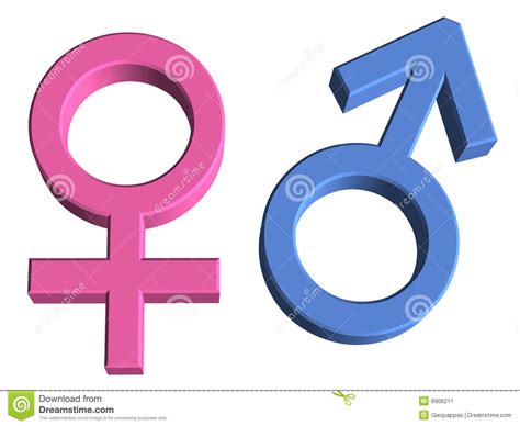 simboli di genere del maschio 3d e della femmina illustrazione di stock