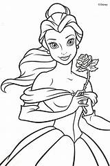 Belle Coloring Pages Disney Coloriage Sheets Princess sketch template