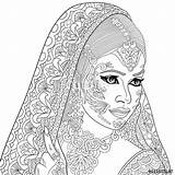 Indian Woman Getdrawings Coloring sketch template