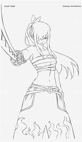 Coloring Tail Fairy Erza Pages Scarlet Pngkey sketch template