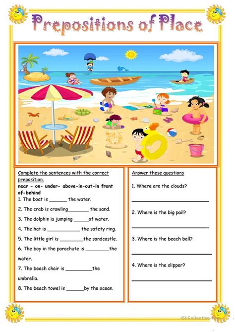 preposition  place english esl worksheets  distance learning