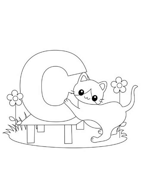 letter    cat abc coloring pages cat coloring page animal