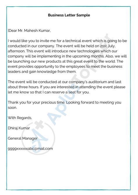 business letter format samples   write business letter