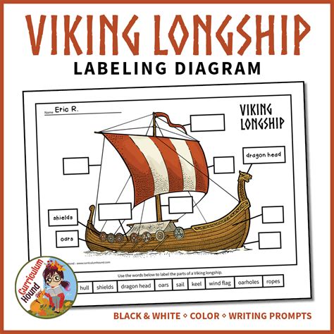 students cut  paste  write words  boxes  label  viking longship diagram educators