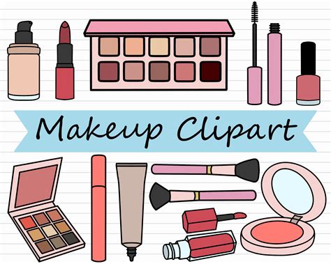makeup clipart bundle makeup clip art cosmetics png  etsy uk