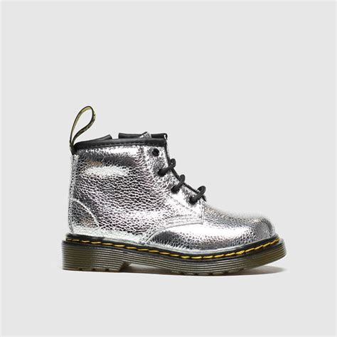 dr martens silver  crinkle metallic boots toddler shoefreak