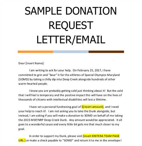 sample donation request letter   profit organization collection