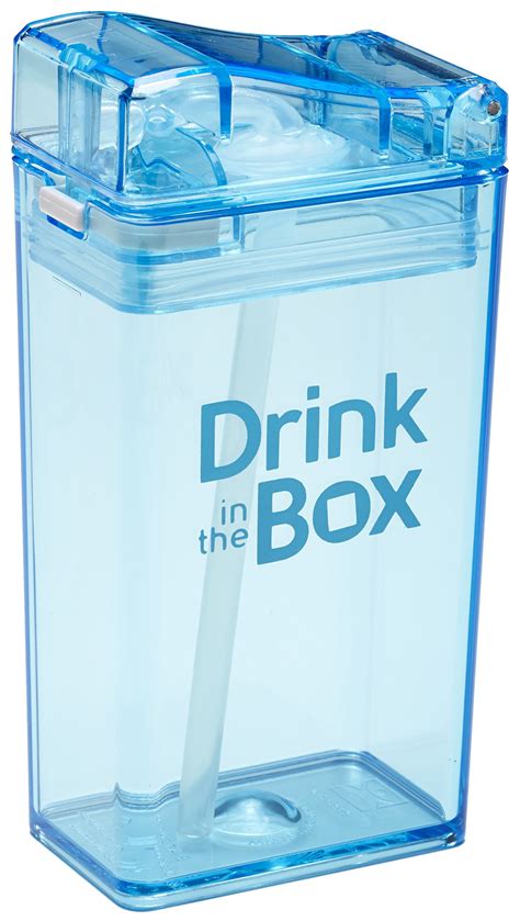 drink   box eco friendly reusable drink  juice box container  precidio design blue