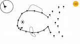 Dots Connect Fish Kids Relier Points Puntos Poisson Game Unir Puntini Los Unisci Pescado sketch template