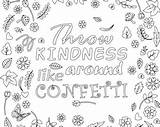 Kindness Confetti Coloring Throw Template sketch template