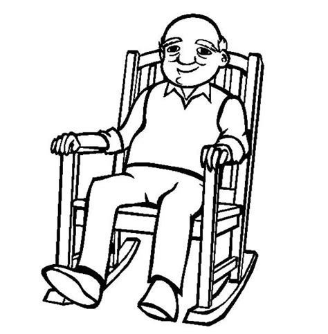 grandfather sitting rocking chair coloring pages color luna