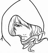 Anime Characters Hoodie Coloring Step Clipartmag Cloak Bigote Lineart Dragoart Getdrawings sketch template
