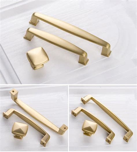 Cabinet Pulls 96mm Gold Kitchen Hardware Brushed Brass Etsy